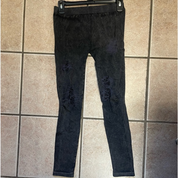 Nikibiki Pants - Womens NikiBiki Vintage Ripped Black/Charcoal leggings